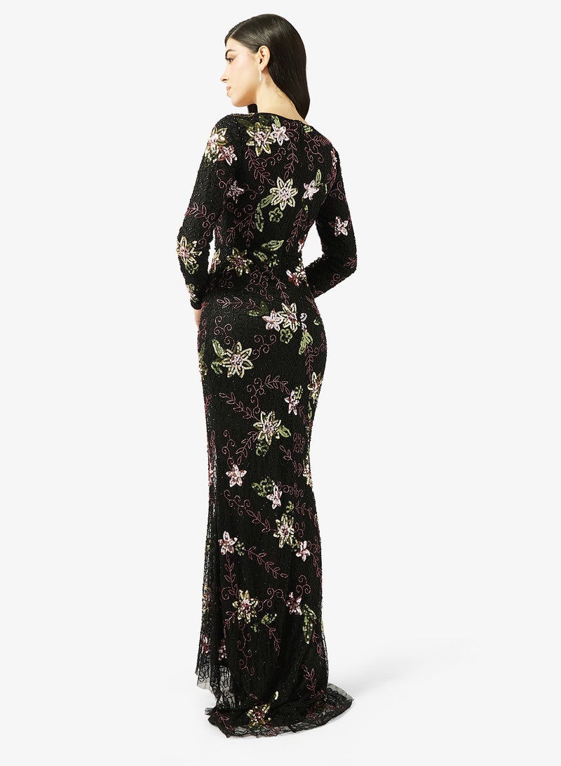 MARYISA Floral Print Boat Neck Maxi Dress - Image 2